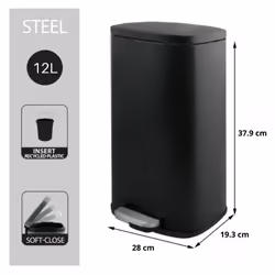 MSV 10.21563 poubelle Rectangulaire Acier Noir