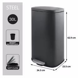 MSV 10.21565 poubelle Rectangulaire Acier Gris