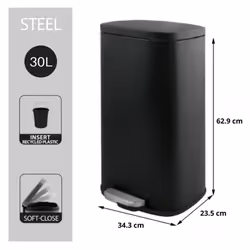MSV 10.21568 poubelle Rectangulaire Acier Noir