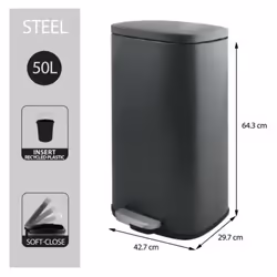 MSV 10.21570 poubelle Rectangulaire Acier Gris