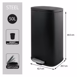 MSV 10.21573 poubelle Rectangulaire Acier Noir