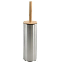 Brosse Wc avec support Acier Inox & Bambou adonis Brossé - Poils résistants en silicone Spirella