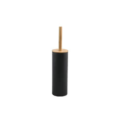Spirella - Brosse wc avec support Acier & Bambou adonis Gris Noir mat - Poils résistants en silicone
