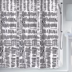 Rideau de douche de la marque Spirella. Anti-moisissure, ce rideau de douche Textile Polyester est enduit d'un revêtement ant ...