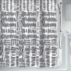 Spirella - Rideau de douche Polyester connection 180x200cm Noir & Blanc