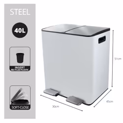 MSV 10.29478 poubelle Rectangulaire Acier Blanc