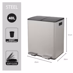 MSV 10.29479 poubelle Rectangulaire Acier Taupe
