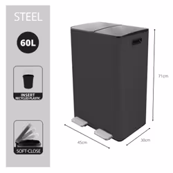 MSV 10.29500 poubelle Rectangulaire Acier Noir