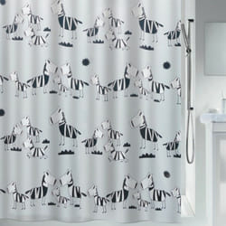 Spirella 7610583405029 rideau de douche Anneau Polyester Noir, Gris, Blanc