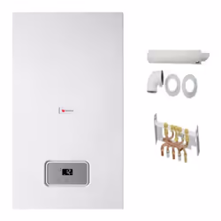 PACK CHAUDIERE GAZ MURALE SEMIAFAST CONDENS F30 SAUNIER DUVAL Chauffage et eau chaude micro-accumulée DOSSERET ET VENTOUSE IN ...