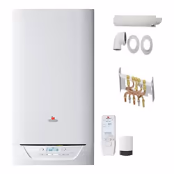 PACK CHAUDIERE GAZ MURALE ISOMAX CONDENS F30 30 KW SAUNIER DUVAL DOSSERET ET VENTOUSE + THERMOSTAT ET SONDE EXTERIEURE INCLUS ...
