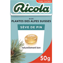 Open Food Ricola Sève de pin Sans sucres - Ricola - 50 g, 50 g, C, e953, e957, e960, Édulcorant (Isomalt), Menthol, Édulcoran ...