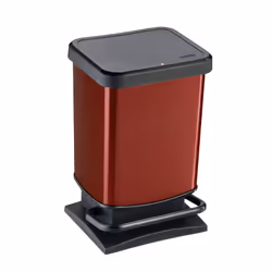 Rotho Paso, 20 L, Rectangulaire, Polypropylène (PP), Noir, Rouge, Pédale, 266 mm