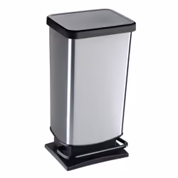 Rotho Paso, 40 L, Rectangulaire, Polypropylène (PP), Noir, Argent, Pédale, 295 mm