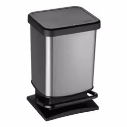 Rotho 1754010273, 20 L, Rectangulaire, Polypropylène (PP), Noir, Graphite, Pédale, 266 mm