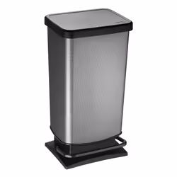 Rotho 1754110273, 40 L, Rectangulaire, Polypropylène (PP), Noir, Gris, Pédale, 295 mm
