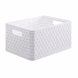 Rotho 11153, Panier de rangement, Blanc, Rectangulaire, Monochromatique, Intérieure, 18 L