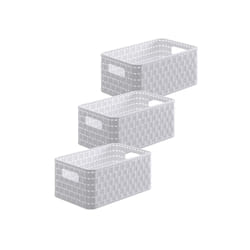 Rotho 6608601100WS Boîte de rangement Panier de rangement Rectangulaire Rotin Blanc