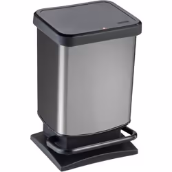ROTHO Poubelle Paso ronde - 20 L - Effet carbone