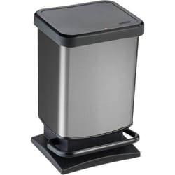 ROTHO Poubelle Paso ronde - 20 L - Effet carbone