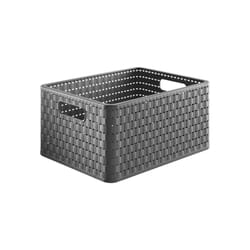 Rotho 1115308853WS Boîte de rangement Panier de rangement Rectangulaire Rotin Anthracite