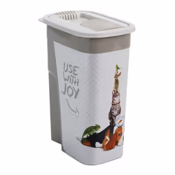 Rotho - Flo Box de pet food de 4.1l with lid, Plastic (pp) BPA-free, anthracite/white, 4.1l (19.5 x 13.6 x 27.0 cm)