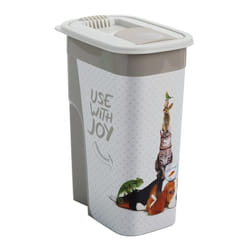 Rotho - Flo Box de pet food de 4.1l with lid, Plastic (pp) BPA-free, anthracite/white, 4.1l (19.5 x 13.6 x 27.0 cm)