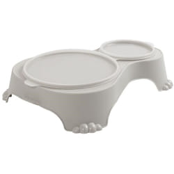 Rotho MyPet Sally Double bol alimentaire with lid, Plastic (PP) BPA-free, sand, 1l + 0.28l (32.0 x 23.7 x 7.0 cm)