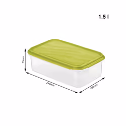Rotho RONDO Boîte de rangement alimentaire 1,5 L Citron vert, Transparent 1 pièce(s)