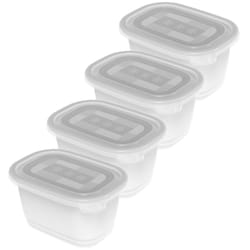 Rotho 1026300096 boîte hermétique alimentaire Ovale Vase 0,75 L Transparent, Blanc 4 pièce(s)