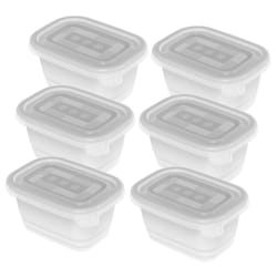 Rotho 1759000096 boîte hermétique alimentaire Rectangulaire 0,25 L Transparent, Blanc 6 pièce(s)