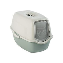 Rotho Bailey Chat Toilettes couvertes pour animaux de compagnie Vert, Blanc