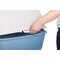 Rotho Bailey Chat Toilettes couvertes pour animaux de compagnie Bleu, Blanc