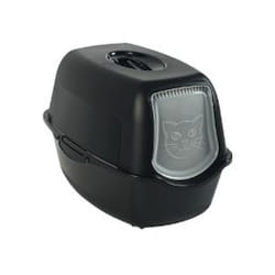Rotho Bailey Chat Toilettes couvertes pour animaux de compagnie Noir