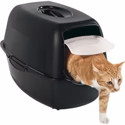 Rotho Bailey Chat Toilettes couvertes pour animaux de compagnie Noir