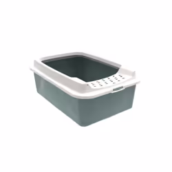 Rotho Bonnie, Chat, Toilettes ouvertes pour animaux de compagnie, Vert, Gris, Fermoir, 572 mm, 393 mm