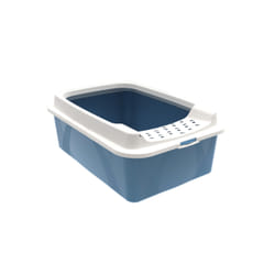 Rotho Bonnie Chat Toilettes ouvertes pour animaux de compagnie Bleu, Gris