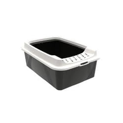 Rotho Bonnie Chat Toilettes ouvertes pour animaux de compagnie Noir, Gris