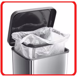 Rotho Paso 20 L Rectangulaire Métal, Plastique Rouge