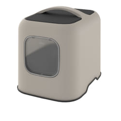 Rotho BIALA Chat Toilettes couvertes pour animaux de compagnie Beige
