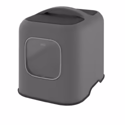 Rotho BIALA, Chat, Toilettes couvertes pour animaux de compagnie, Noir, Gris, Plastique, 395 mm, 510 mm