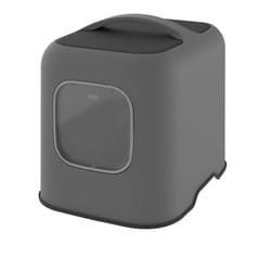 Rotho BIALA Chat Toilettes couvertes pour animaux de compagnie Noir, Gris