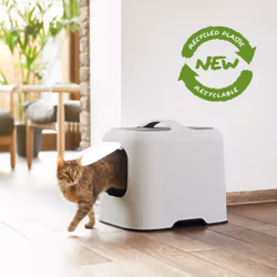 Rotho BIALA Chat Toilettes couvertes pour animaux de compagnie Blanc