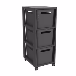 Rotho BRISEN, Panier de rangement, Anthracite, Rectangulaire, Plastique, Motif, Intérieure