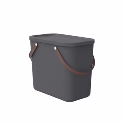 Rotho ALBULA, Boîte de rangement, Anthracite, Rectangulaire, Plastique, Monochromatique, Intérieure