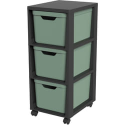 Rotho - jive Tour de tiroirs à roulettes 3x 16L Vert