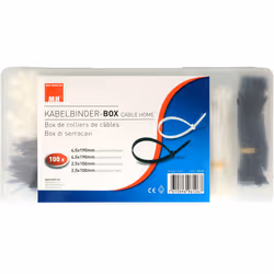 Max Hauri AG 136069, Attache pour câble d'échelle, Noir, Blanc, 400 pièce(s)