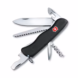 Victorinox Forester, Couteau à lame repliable, Couteau multi-fonctions, Point de type Spey, Acier inoxydable, Polyamide, Noir