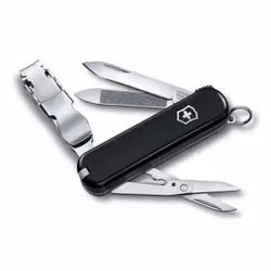 Victorinox NailClip 580, Couteau à joint coulissant, Couteau multi-fonctions, Point de type Spey, Noir, 8 outils, 6,5 cm