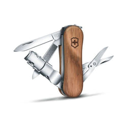Couteau suisse de poche Victorinox Nail Clip Wood 580 0.6461.63B1 avec 6 fonctions dont une lime à ongles et un coupe-ongles, présenté sous blister.